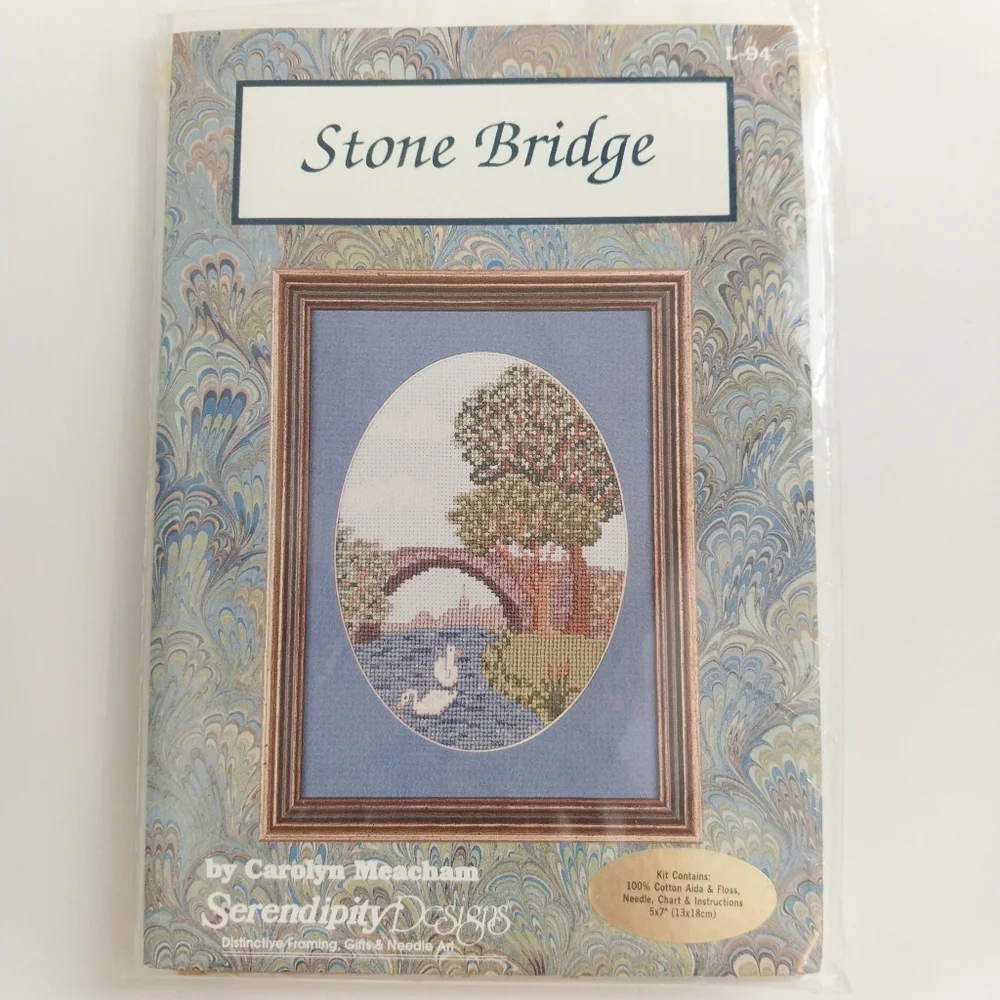 Vintage Serendipity Designs Stone Bridge Counted Cross Stitch Kit #KL-94 New